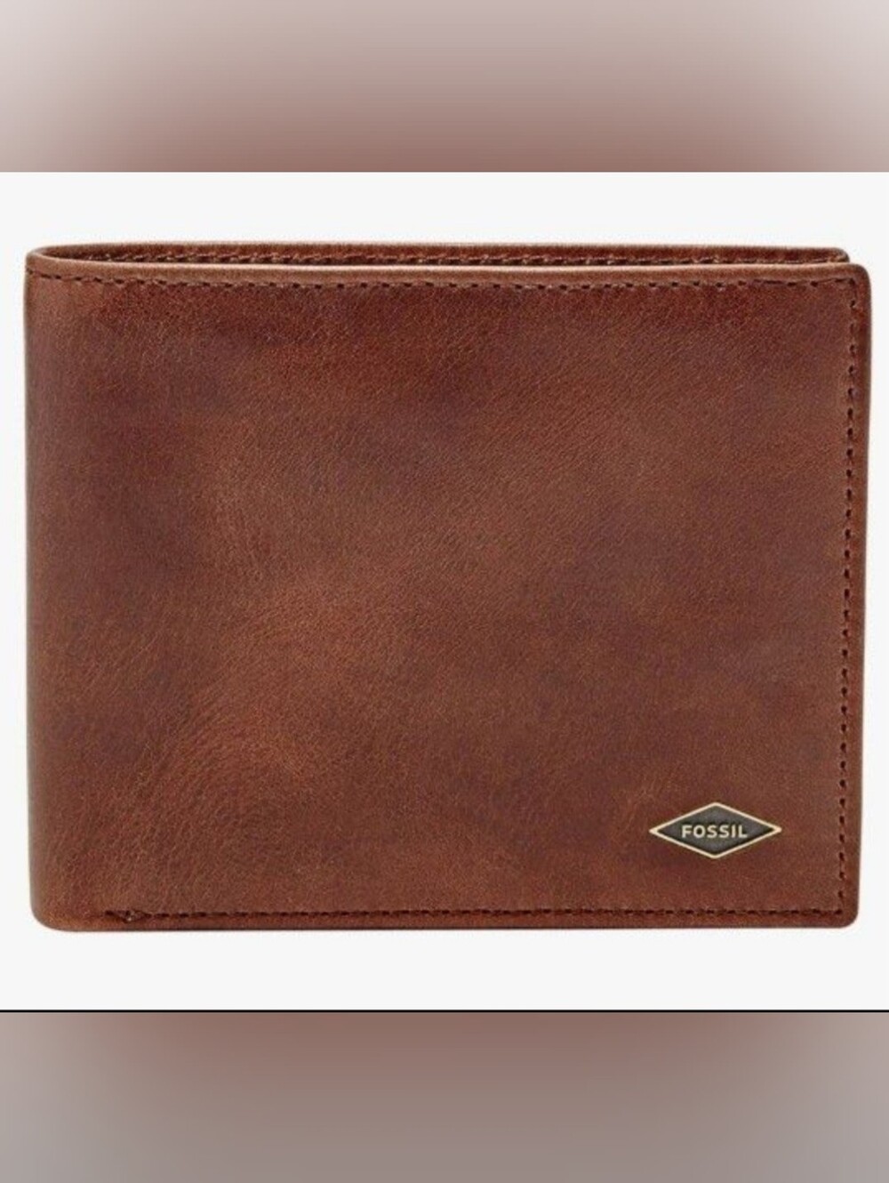 Fossil Men's Brown Leather Bifold Wallet